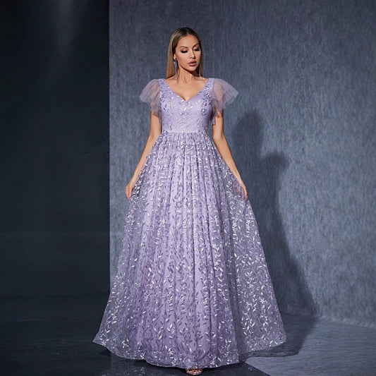 Embroidered Large Skirt Dress Photo Taking Ball Niche Evening Dress Dinner Formal Dress