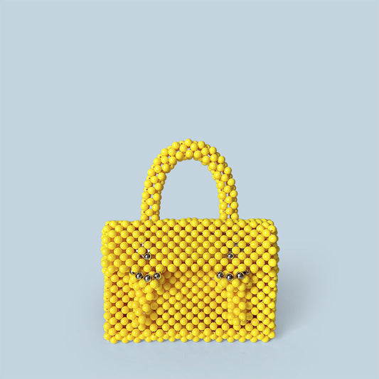 Handmade Beaded Briefcase Women Gorgeous Square Bag Casual Shoulder Crossbody Portable Finished Bag