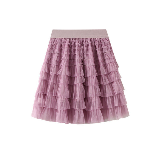 Mesh Skirt Women Summer Spring Autumn Clothing A line Tiered Dress Short Skirt