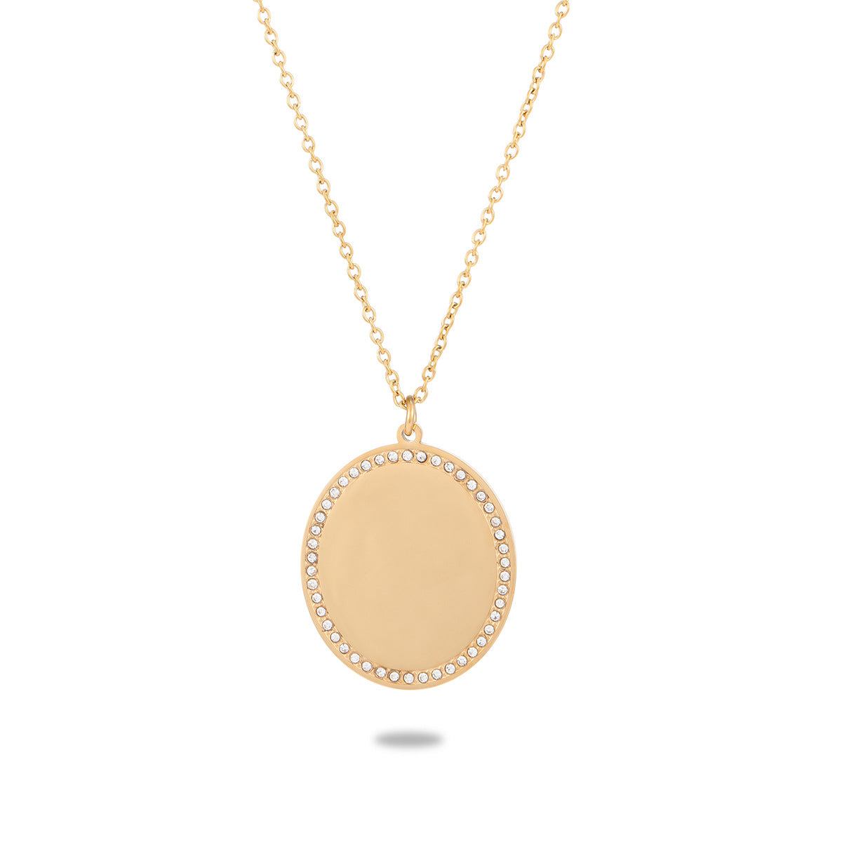 Private Exclusive Stainless Steel Necklace Unisex Vacuum Plating 18K Gold Titanium Steel Embellished