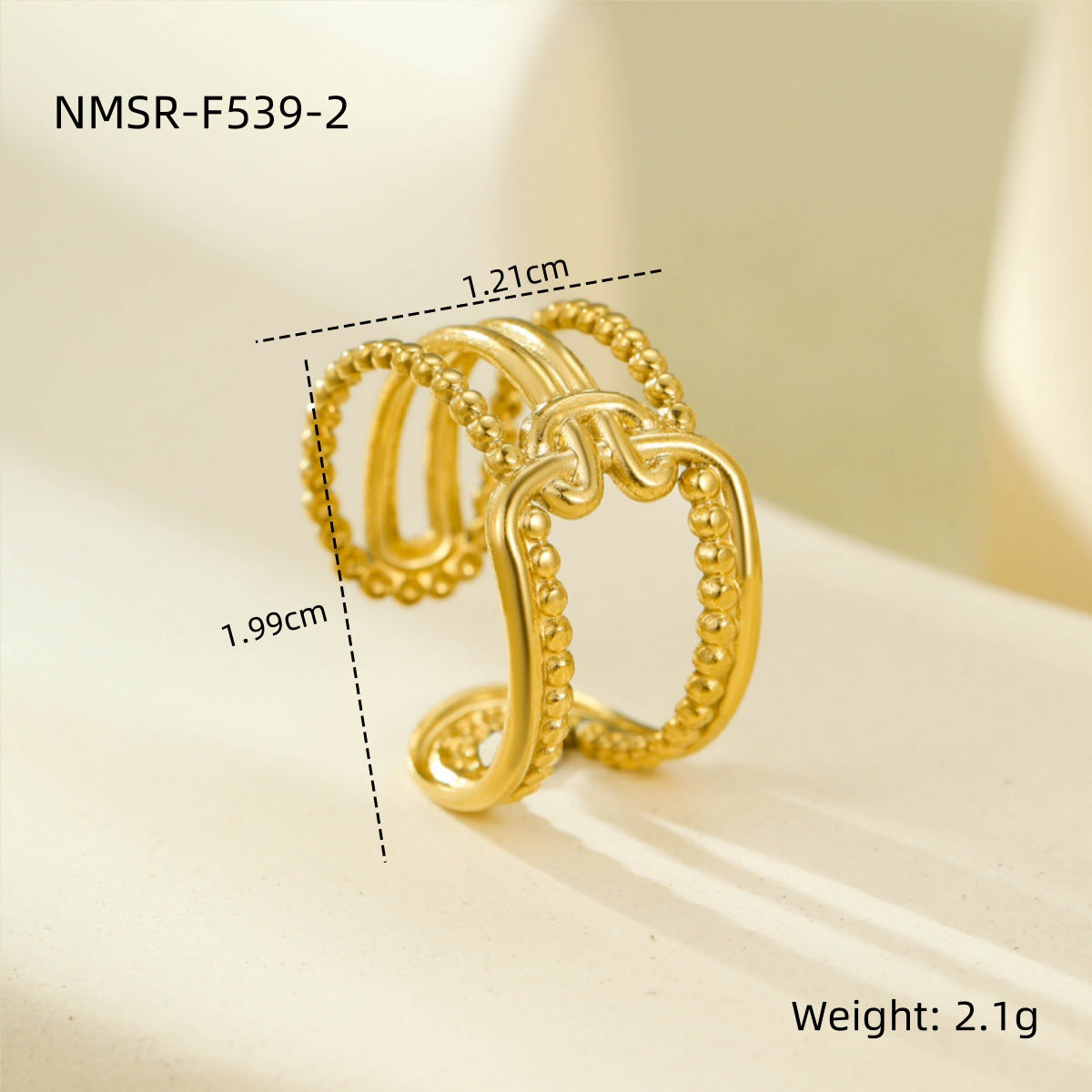 Stainless Steel Open Ring Multi Layer Geometric Abstract Hollow Out Cutout All Match Earrings Accessories