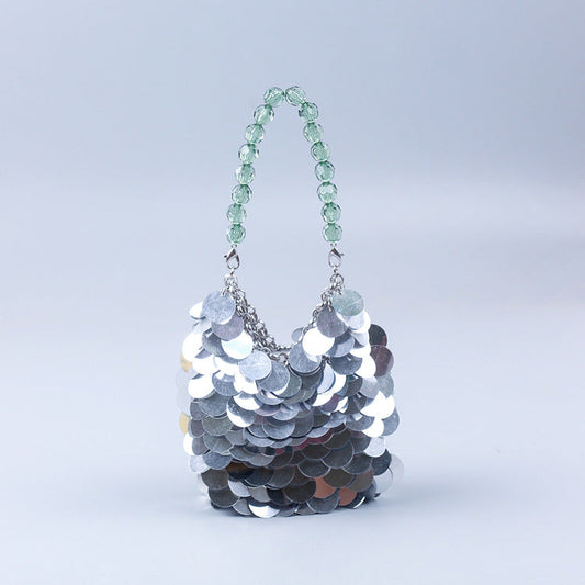 Arrival Dinner Bag Handmade Silver Paillette Acrylic Portable Cocktail Bag Party Nightclub Goddess