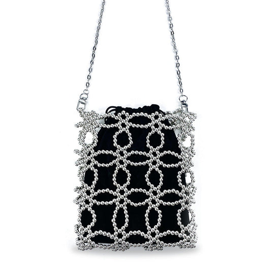 Summer High Grade Handmade Beaded Hand Carrying Small Square Bag Women Wild Shoulder Bag Mobile Phone