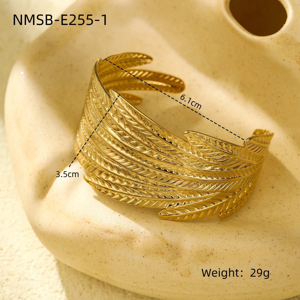 Exaggerated Personalized All Match Titanium Steel Bracelet Fashionable High End Wide Surface Design Open Stainless Steel Bracelet