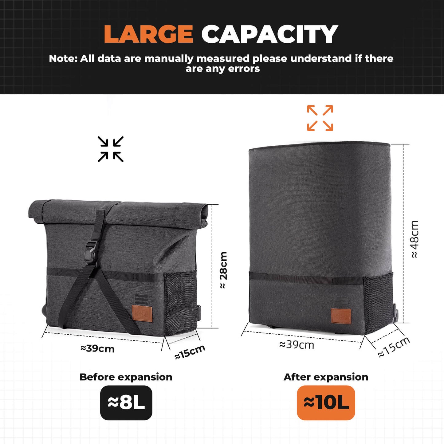 Folding Bike Handlebar Bag & Shoulder Bag  - 8L