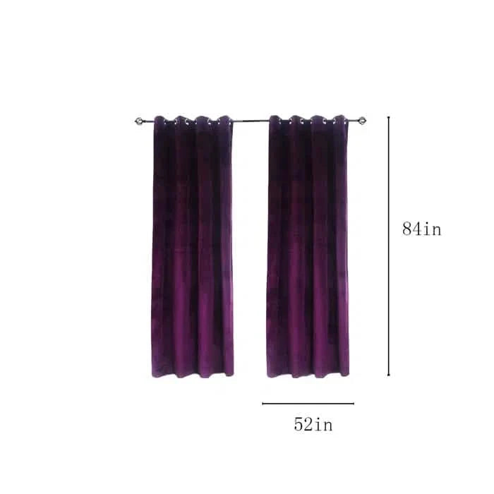 Set of 2: Super Soft Luxury Velvet Blackout Grommet Drapes Velvet Curtain Pair (Open Box)