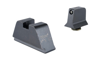 Trijicon Suppressor/Optic Height |  Night Sights |  White Front with Metal Rear & Green Lamps |  Fits GLOCK 17/19/22/23/24/26/27/31/32/33/34/35/39