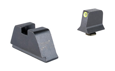 Trijicon Suppressor/Optic Height |  Night Sights |  Orange Front with Metal Rear & Green Lamps |  Fits GLOCK 17/19/22/23/24/26/27/31/32/33/34/35/39