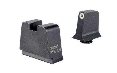 Trijicon Suppressor/Optic Height |  Night Sights |  White Front with Metal Rear & Green Lamps |  Fits GLOCK 17/19/22/23/24/26/27/31/32/33/34/35/39
