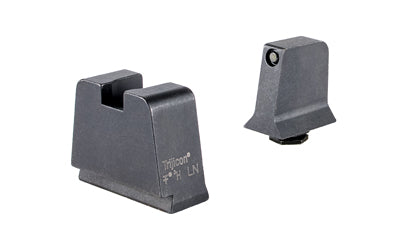 Trijicon Suppressor/Optic Height |  Night Sights |  White Front with Metal Rear & Green Lamps |  Fits GLOCK 17/19/22/23/24/26/27/31/32/33/34/35/39