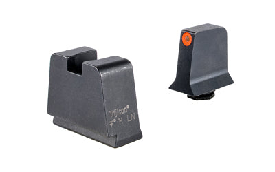 Trijicon Suppressor/Optic Height |  Night Sights |  Orange Front with Metal Rear & Green Lamps |  Fits GLOCK 17/19/22/23/24/26/27/31/32/33/34/35/39