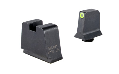 Trijicon Suppressor/Optic Height |  Night Sights |  Orange Front with Metal Rear & Green Lamps |  Fits GLOCK 17/19/22/23/24/26/27/31/32/33/34/35/39