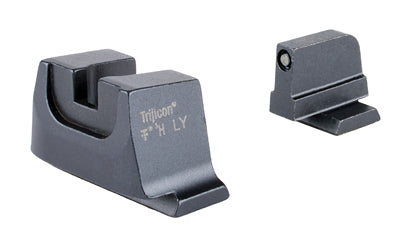 Trijicon Suppressor/Optic Height |  Night Sights |  White Front with Metal Rear & Green Lamps |  Fits GLOCK 17/19/22/23/24/26/27/31/32/33/34/35/39