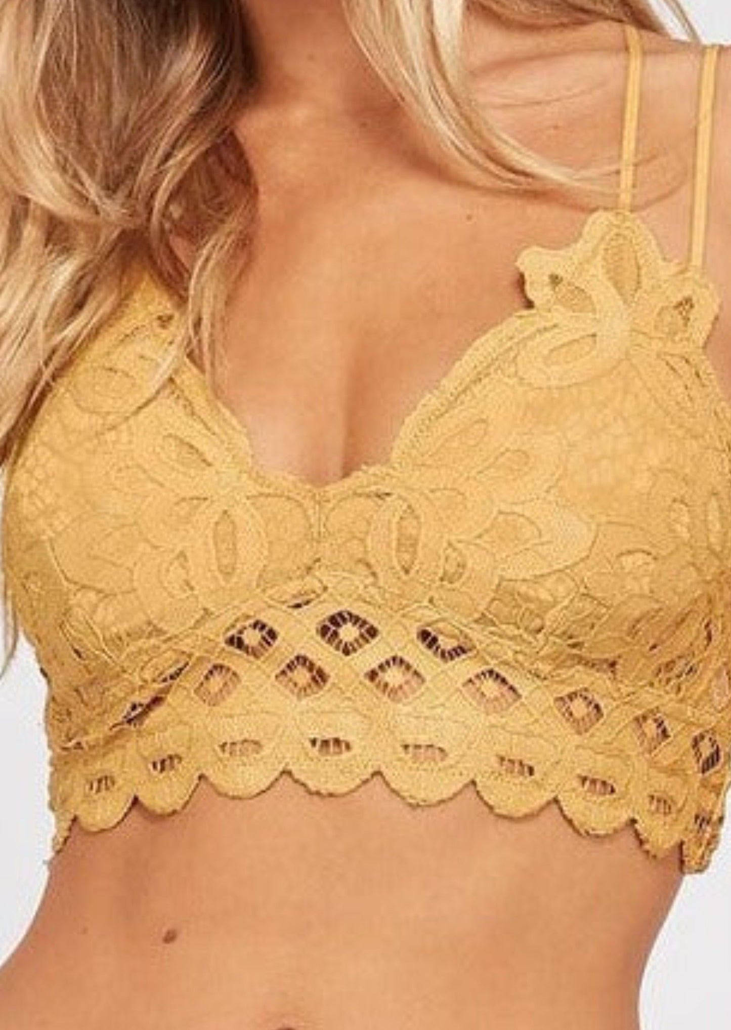 Double Strap Scalloped Lace Bralette