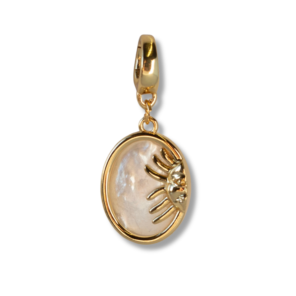 Sun Charm, Mother of Pearl, Charm Bar, Bag Charm