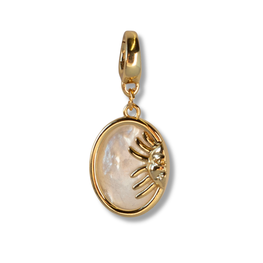 Sun Charm, Mother of Pearl, Charm Bar, Bag Charm
