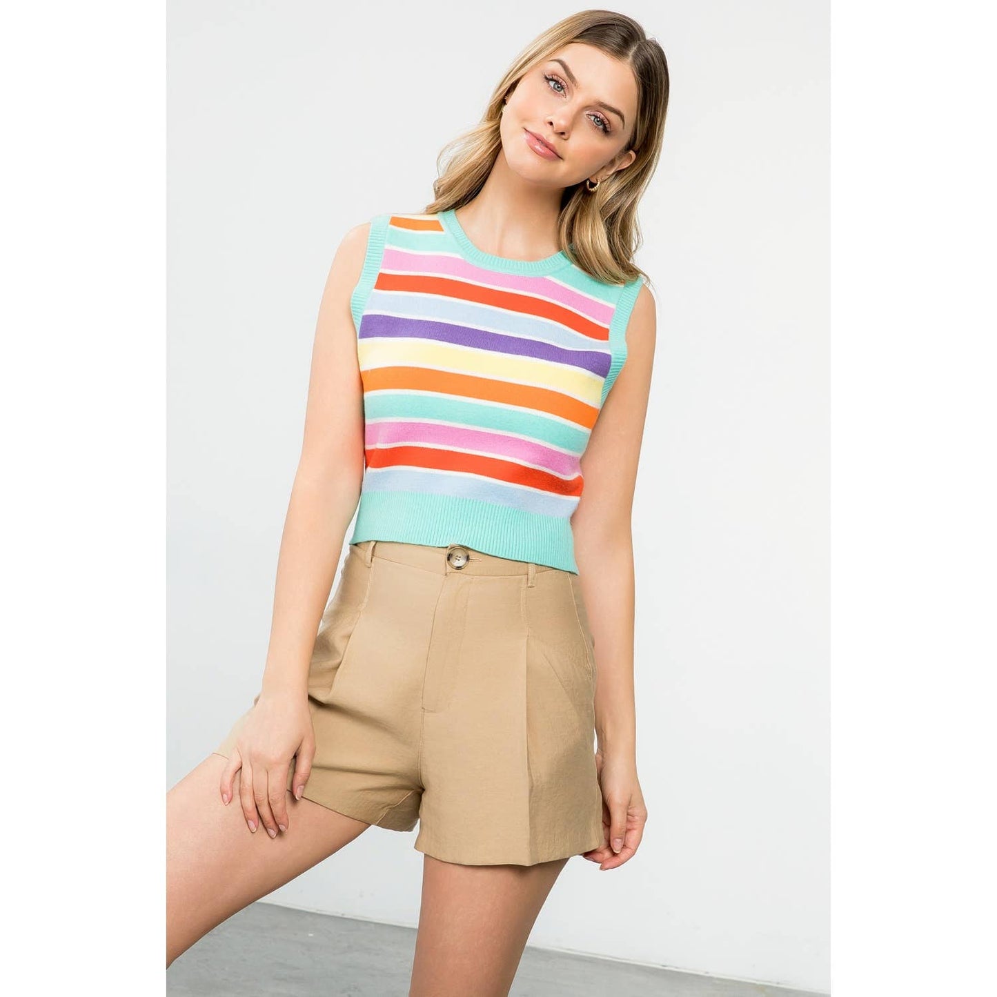 Callie- Multi Color Stripe Knit Top