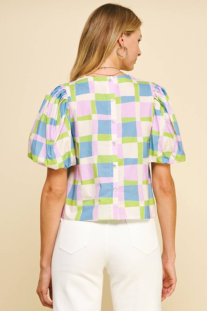 MEGAN- Spring Color Black Blouse
