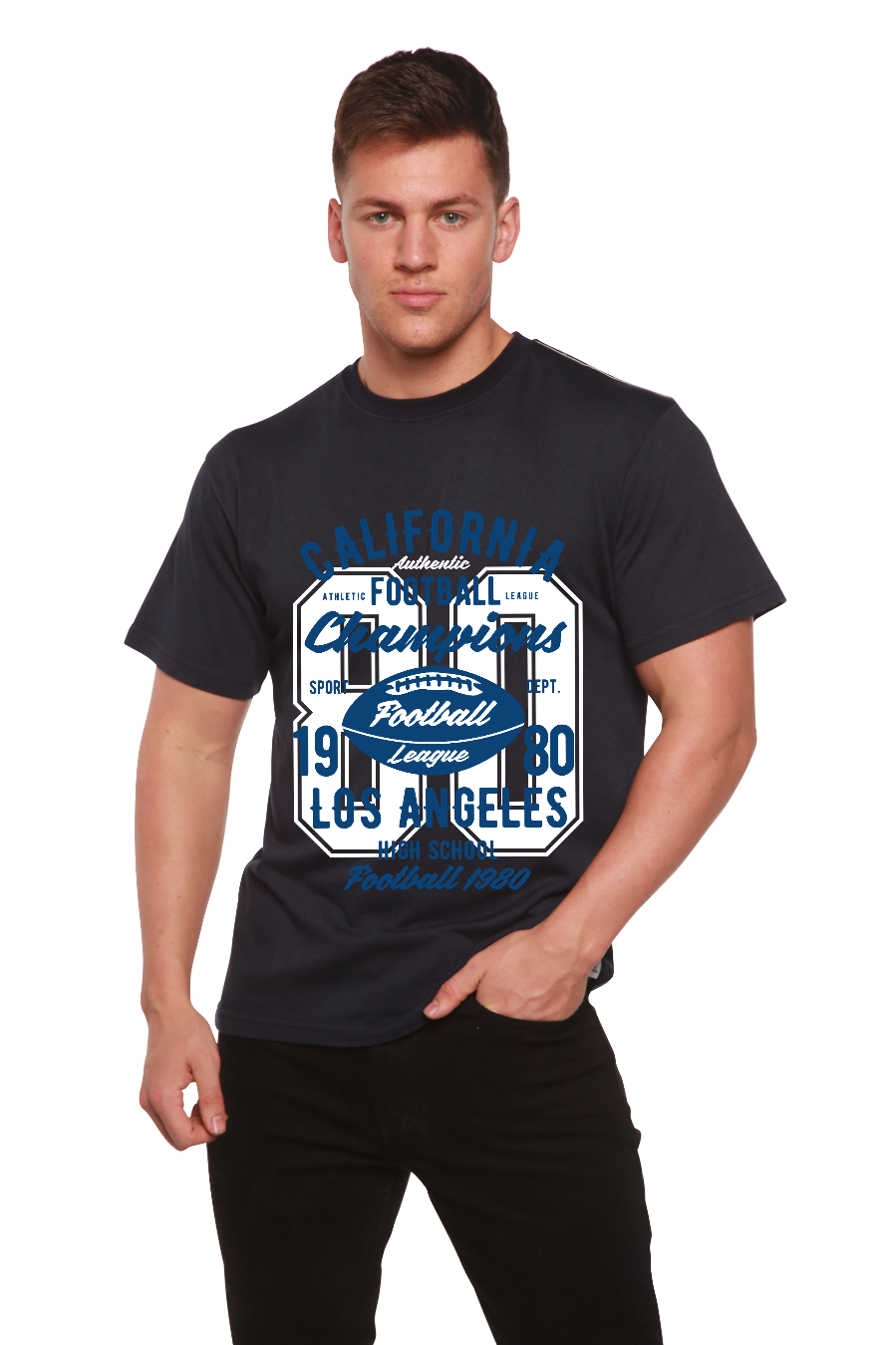 California Football Men's Bamboo Viscose/Organic Cotton Short Sleeve Graphic T-Shirt
