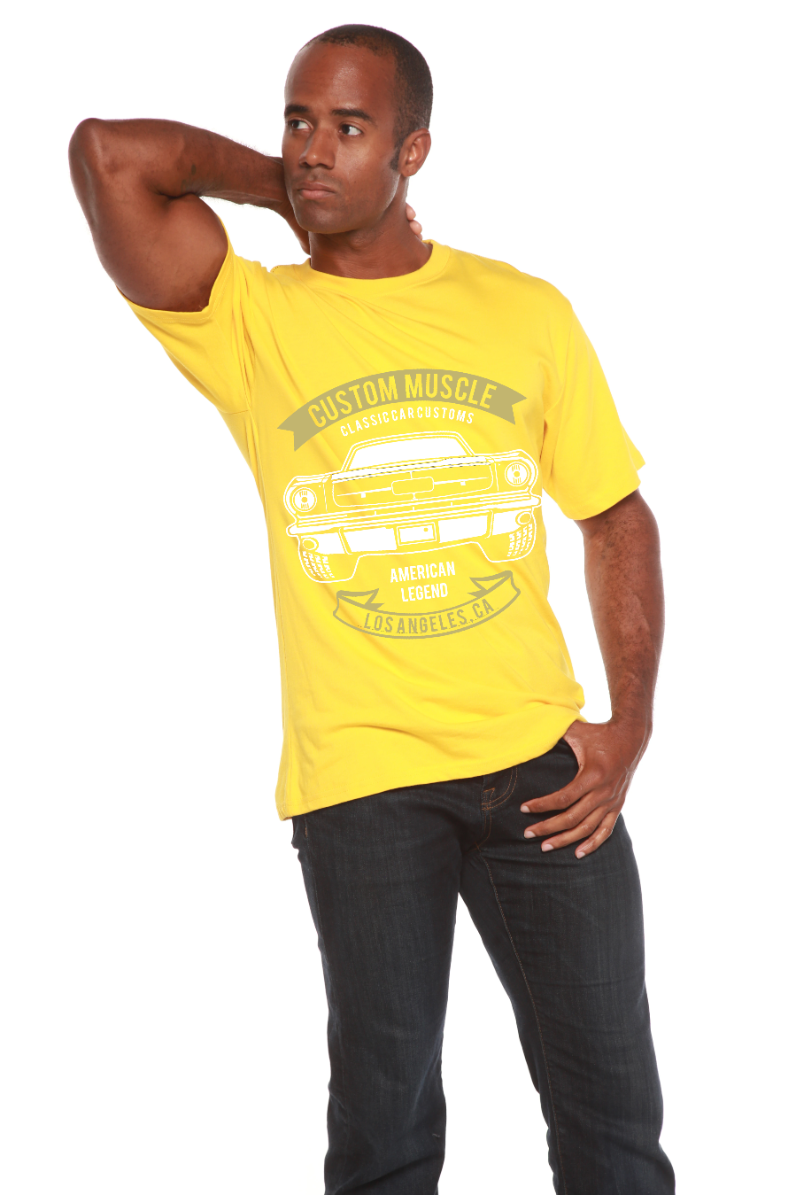 Custom Muscle Men's Bamboo Viscose/Organic Cotton Short Sleeve Graphic T-Shirt