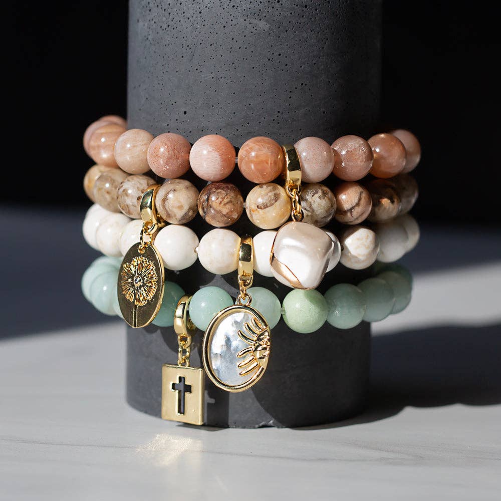 Cross Charm, Mother of Pearl, Charm Bar | Charm Necklace or Bracelet