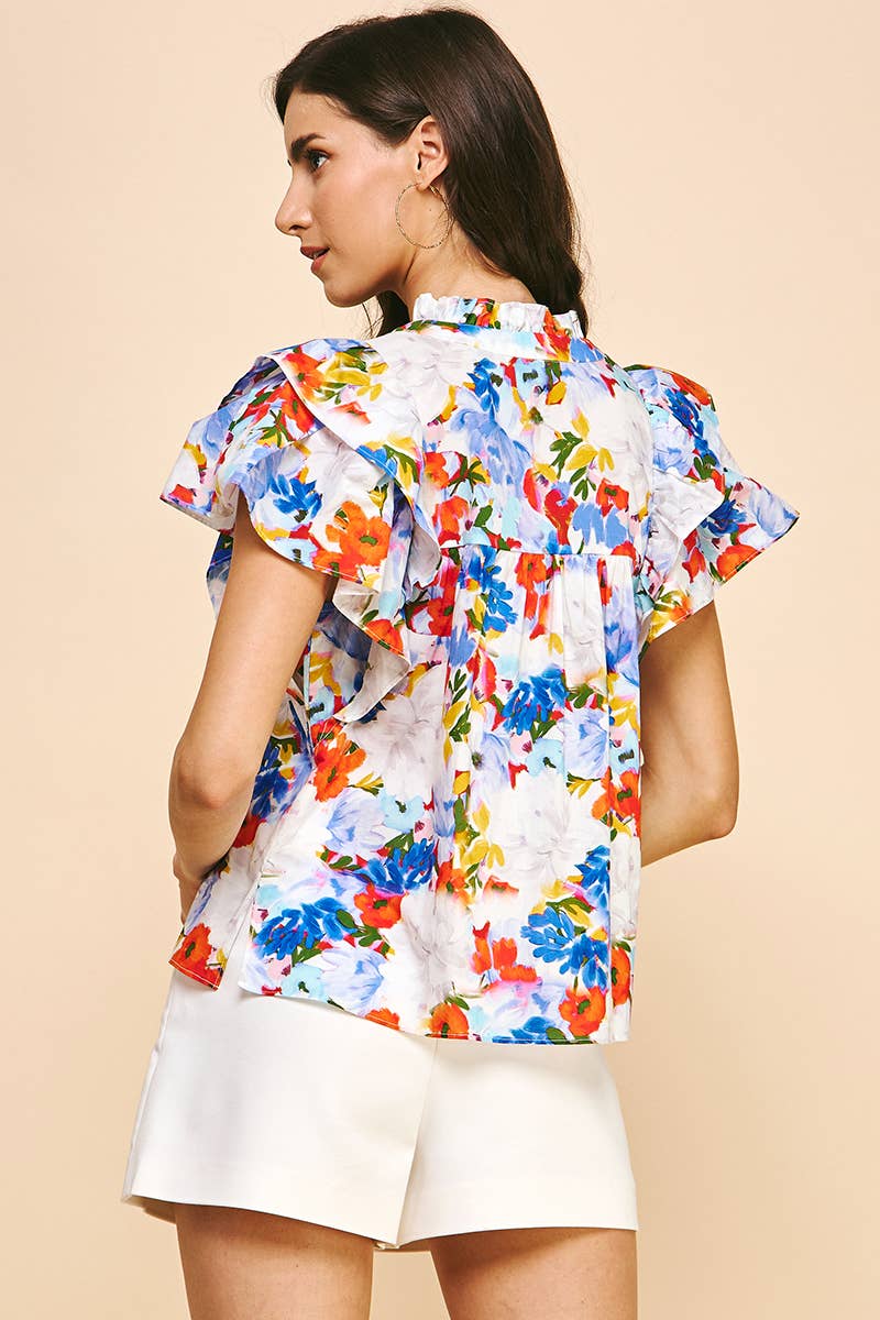KRISTI - Ruffle Woven Top