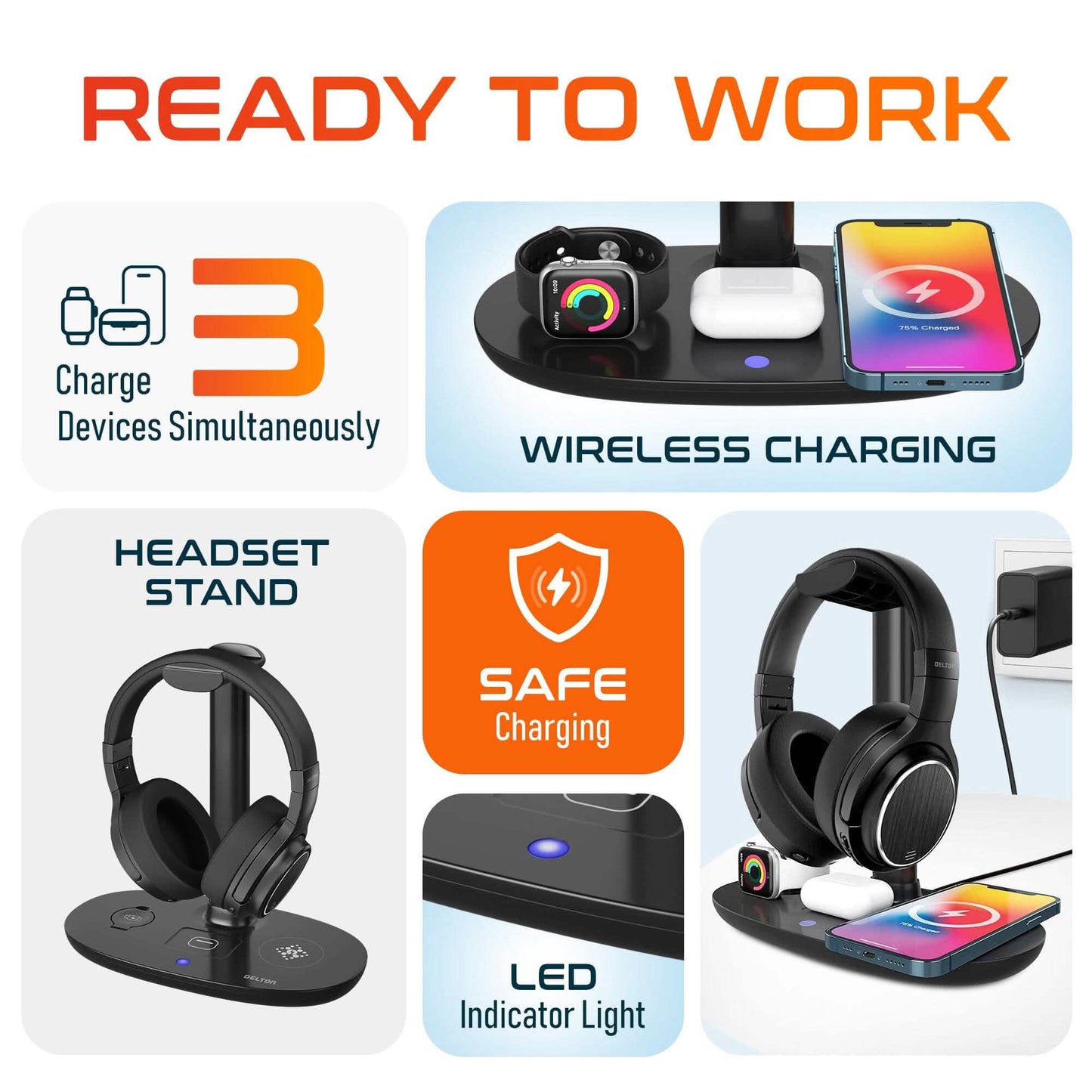 Delton M101 Wireless Computer Headset with Microphone