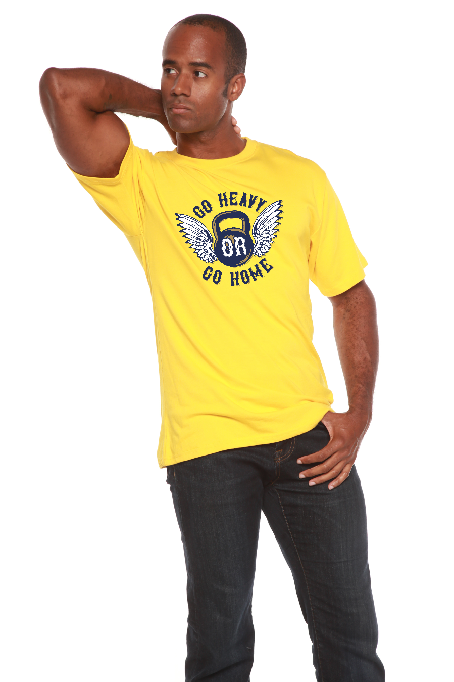 GO HEAVY Men's Bamboo Viscose/Organic Cotton Short Sleeve Graphic T-Shirt