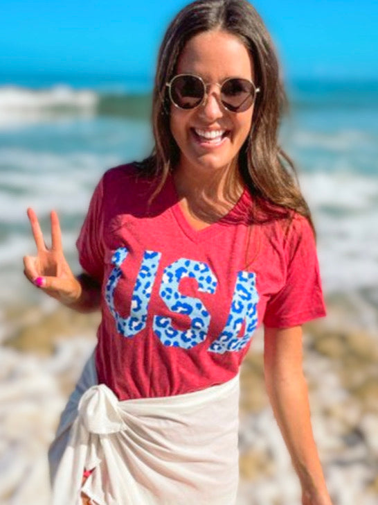 Red Cheetah USA Tee