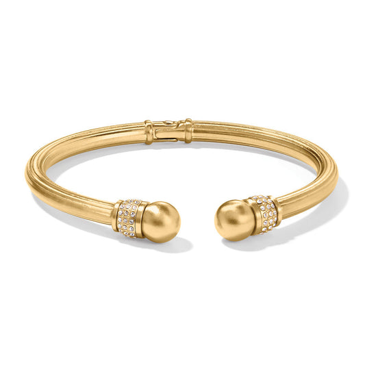 Gold Meridian Open Hinged Bangle