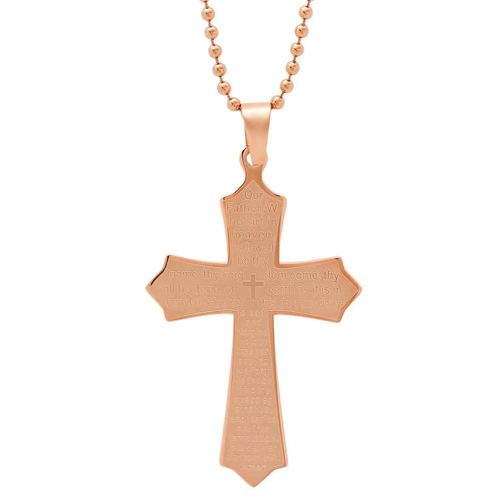 Our Father Lord's Prayer Cross Pendant