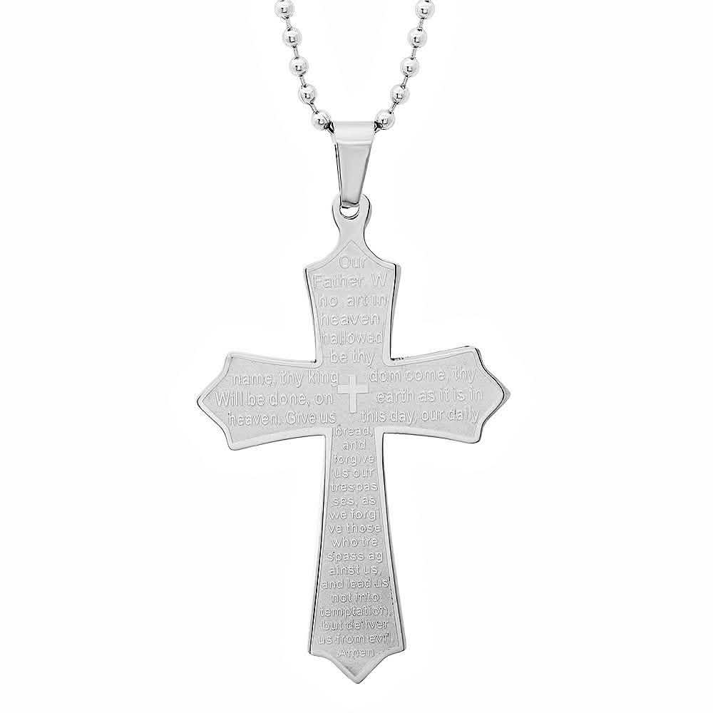 Our Father Lord's Prayer Cross Pendant