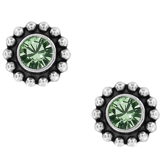 Green Peridot Twinkle Mini Post Earrings