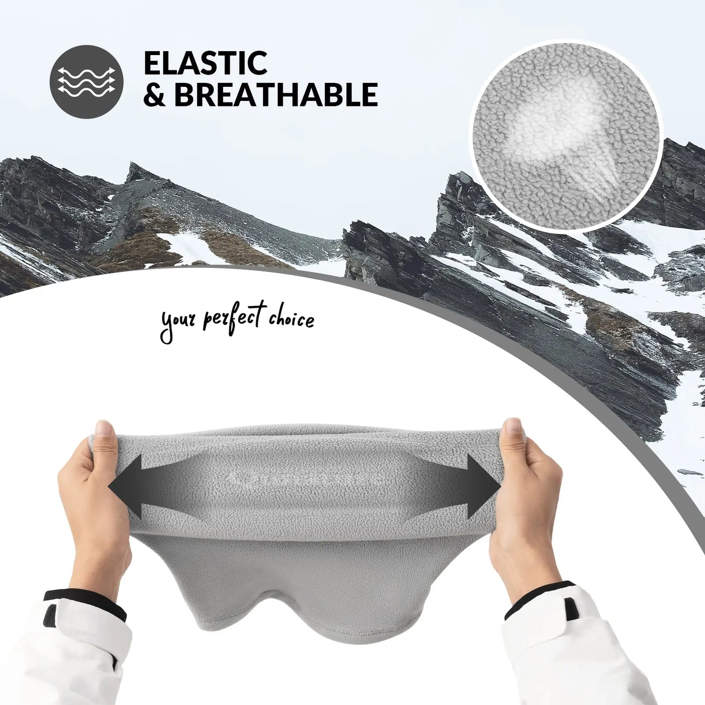 Double-Sided Fleece Integrated Face and Neck Warmer for Ultra Comfort