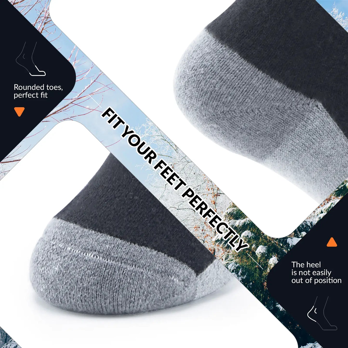 Kids Wool Blend Ski Socks, Cold Weather Knee-high Warm Socks for Winter