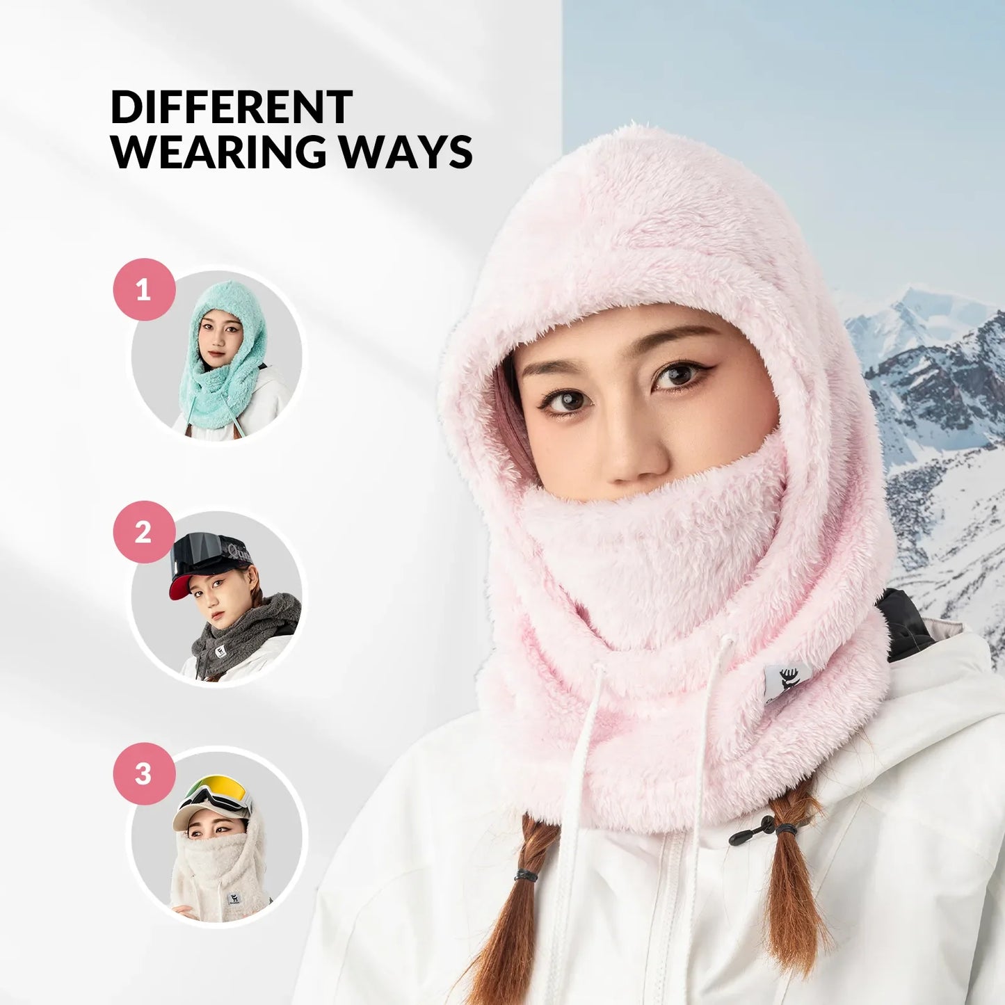 Ski Head Cover with Adjustable Ventilation and Detachable Liner for Winter Sports