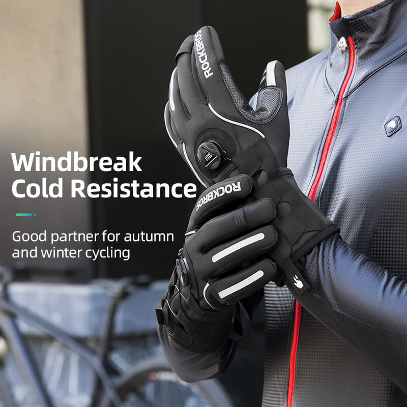 Long Finger Gloves with Fleece Lining & Lock Clip