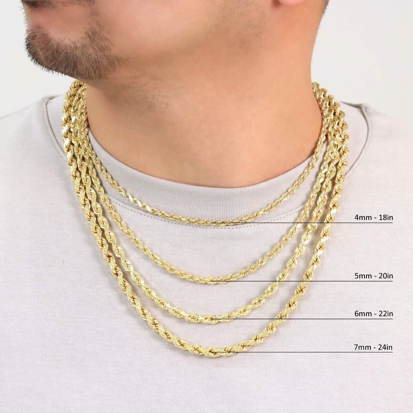 Rope Chain in Yellow Gold - 5mm