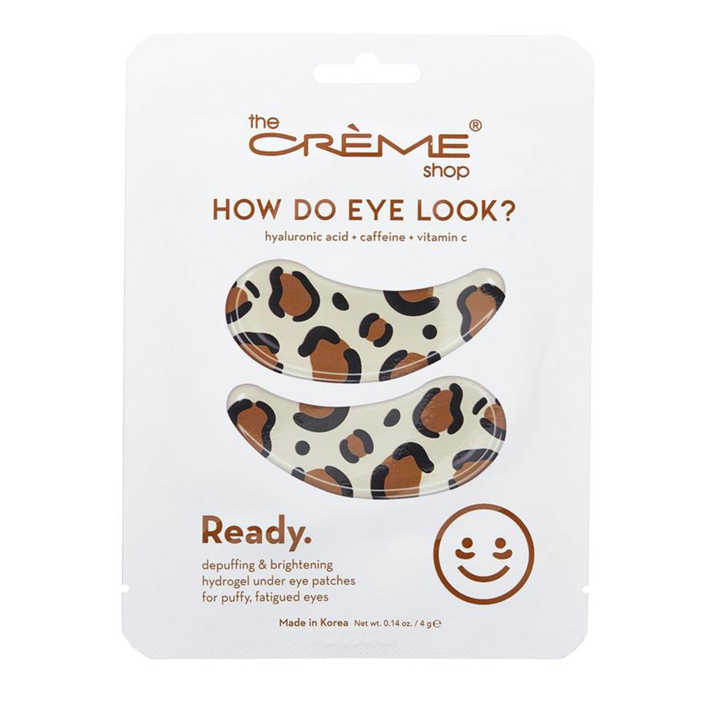 The Crème Shop How Do Eye Look? Hydrogel Under Eye Patches, Ready, Hyaluronic Acid + Caffeine + Vitamin C
