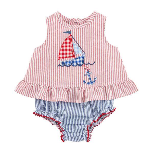 Sailboat Baby Pinafore Set
