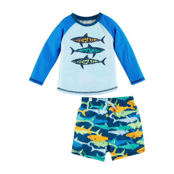 Boys' Shark Rash Guard Set