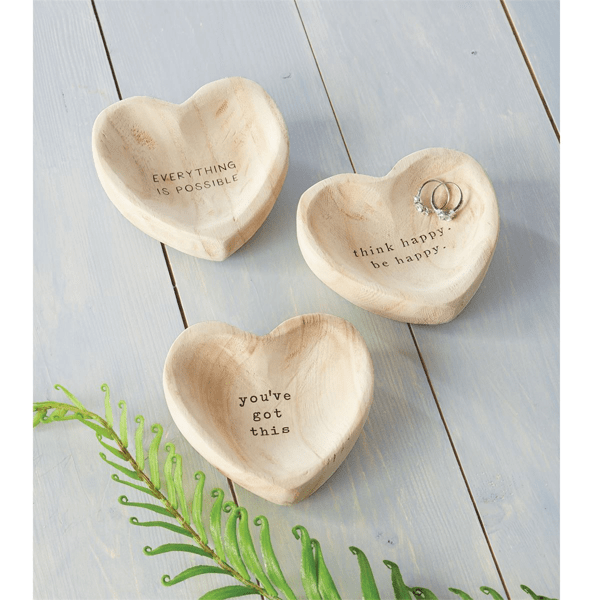 Wooden Heart Think Happy Be Happy
