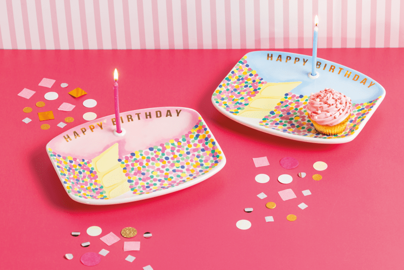 Pink Singing Birthday Candle Holder Plate