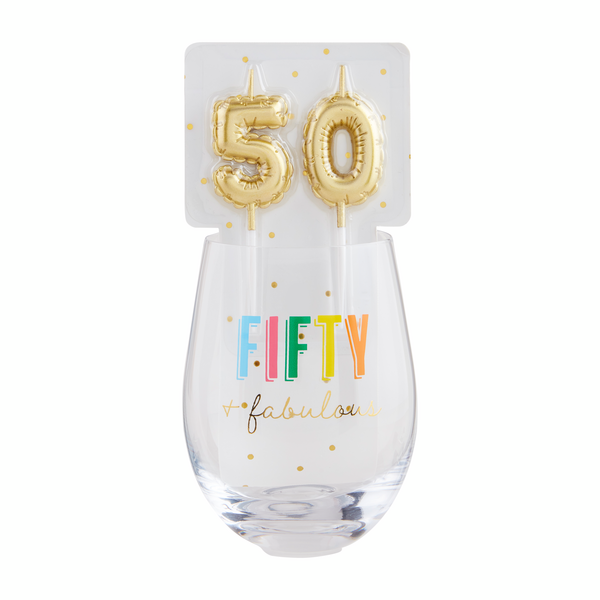 Birthday Candles and Glasses