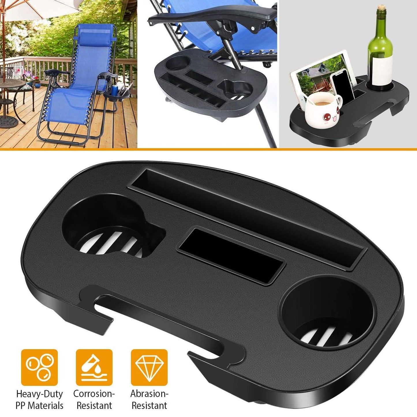 Zero Gravity Chair Cup Holder Clip On Side Tray